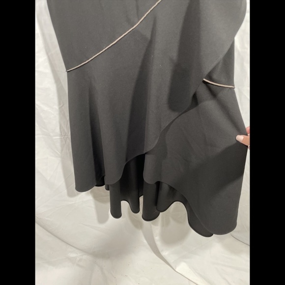 NWT XSCAPE Piped Mermaid Hem Hi Low Gown 10 Black - Picture 10 of 12